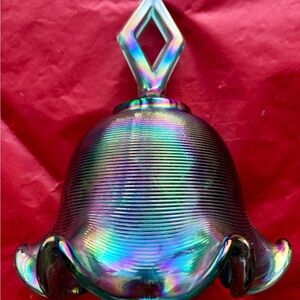 Fenton Iridescent Blue and Purple Glass Art